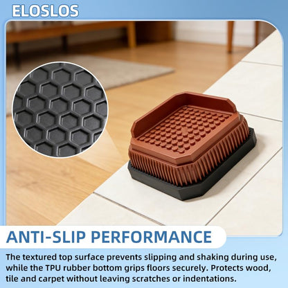 4 Pack Stackable Treadmill Riser Blocks, for Gym and Home Use - color: Brown, size: 1 layer(1nches)