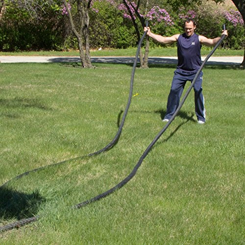 Body-Solid Fitness Training Battle Rope - Heavy Weighted Training Ropes for Home Gym, Ideal for Working Out and Strength Training - Exercise Rope for Adults - style: 2" Thick, 30' Long