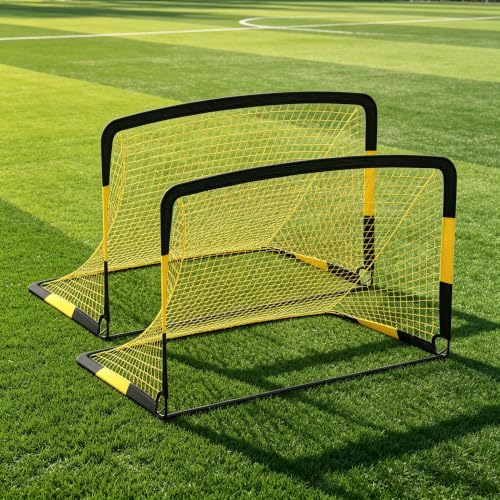 6x4 ft Soccer Goal Set with 2-Pack Portable Pop-Up Soccer Nets