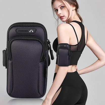 Sports Armband Phone Holder Sweatproof Large Capacity Arm Band for Jogging Running Walking Smart Phone Holder Armband (Black)