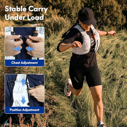 Haimont 10L Trail Running Hydration Vest with Soft Flasks - color: White, size: Medium