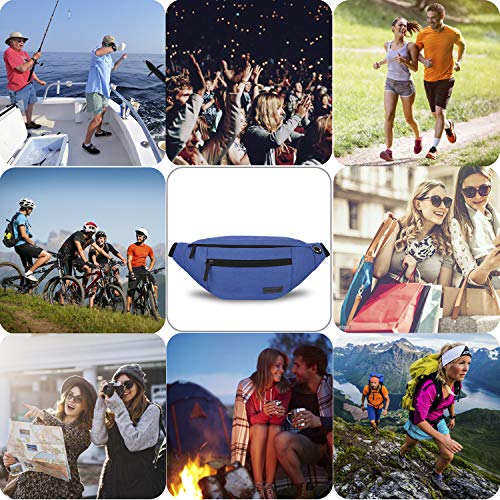 Large Blue Crossbody Fanny Pack for Women Men,Idea Gift for Travel Running - color: Blue