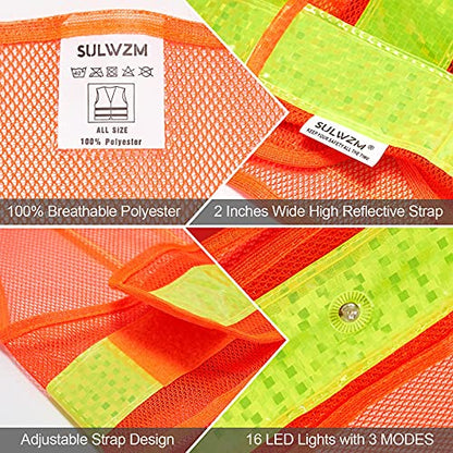 LED High Visibility Safety Vest, Orange, Free Size
