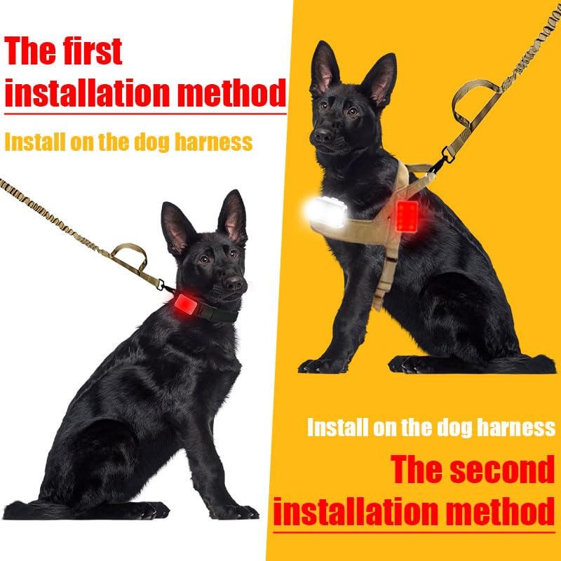 Rechargeable Dog Collar Lights, SUPPENGUIN 3+4 Modes Dog Lights Clip on for Night Walking, Night time, Portable, IP44 Waterproof (White, 2 Pack) - color: White