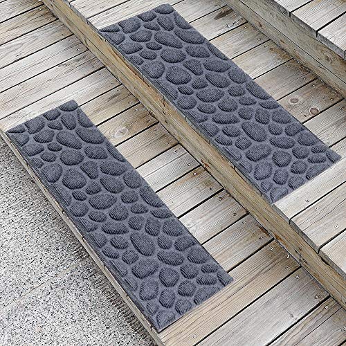 Aucuda 2pcs 8.5" x 30" Stair Treads for Dogs on Wooden Steps, Gray Stone. - color: Grey Stone