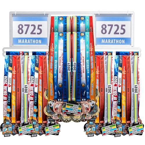 Shimeyao Medal Holder, Metal Wall Rack, 34.37 x 11.22 Inch, Silver - color: Silver, size: 34.37 x 11.22 Inch
