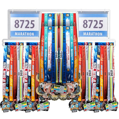 Shimeyao Medal Holder, Metal Wall Rack, 34.37 x 11.22 Inch, Silver - color: Silver, size: 34.37 x 11.22 Inch