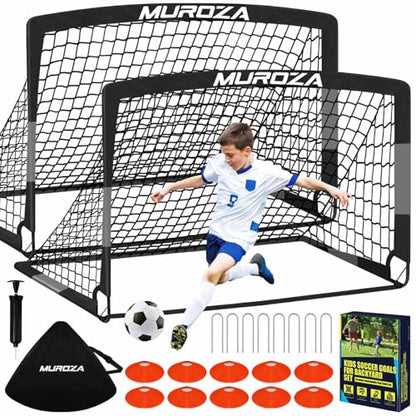 Soccer Goal, Kids Soccer Goals for Backyard Set, Pop Up Soccer Net - color: Black Gray, size: 4 ft x 3 ft