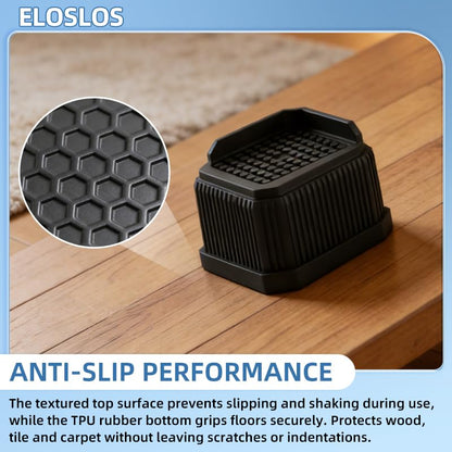 4 Pack Stackable Treadmill Riser Blocks, for Gym and Home Use - color: Black, size: 1 layer(2nches)