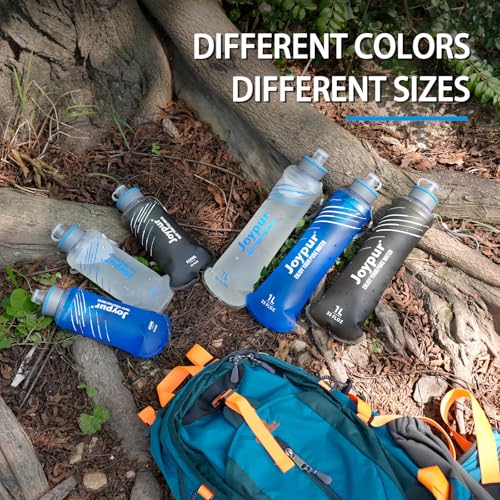 Water Filter Survival - Collapsible Water Bottle with Filter 0.01 Micron Squeeze Filtered Water Bottle 32oz for Hiking Backpacking Camping BPA-Free(Grey 1000ml)