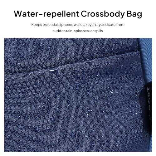 TOPEAST Hiking Fanny Pack with Hidden Water Bottle Pocket, Water Resistant Nylon Waist Bag, Lightweight Crossbody Sling Bag for Men & Women, Large Capacity for Travel, Running, Walking & Cycling - color: BLUE