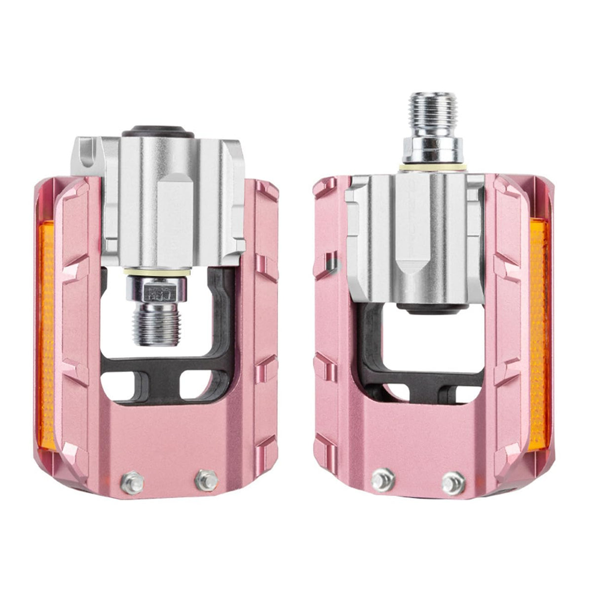 Folding Bike Pedals, All Aluminum Alloy Non-Slip Bike Pedals - color: Pink