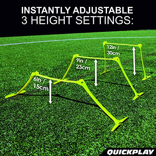 QUICKPLAY Adjustable Speed Hurdles Set of 6 - Agility & Soccer Training
