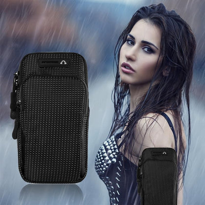 Sports Armband Phone Holder Sweatproof Large Capacity Arm Band for Jogging Running Walking Smart Phone Holder Armband (Black)