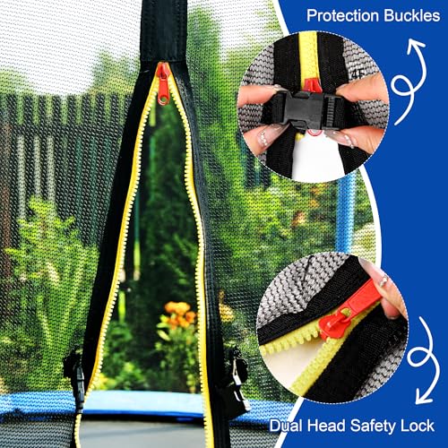 Aodaer 14ft Trampoline Safety Enclosure Net with Solar Rope Lights