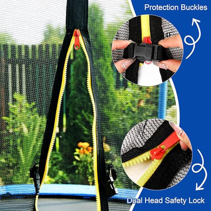 Aodaer 14ft Trampoline Safety Enclosure Net with Solar Rope Lights