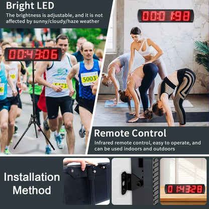 5" LED Race Clock with Tripod & Wall Mount, Remote Control - style: Classic Kit (Remote + Tripod)