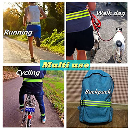 Reflective Running Gear,Reflective Bands for Arm/Wrist/Ankle/Leg,Biking Accessories for Women and Men - color: Yellow - 1 Belt -XXL