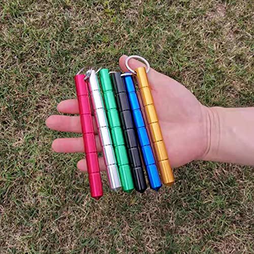 Tactical Keychain Aluminum Short Stick Glass Personal Protection Emergency Tool 6 Packs Portable Keyring Suitable for Women and Men