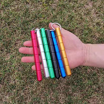 Tactical Keychain Aluminum Short Stick Glass Personal Protection Emergency Tool 6 Packs Portable Keyring Suitable for Women and Men