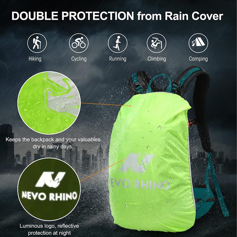 N NEVO RHINO Hydration Backpack with Water Bladder 3L, Hiking Backpack - color: 03 Lake Green