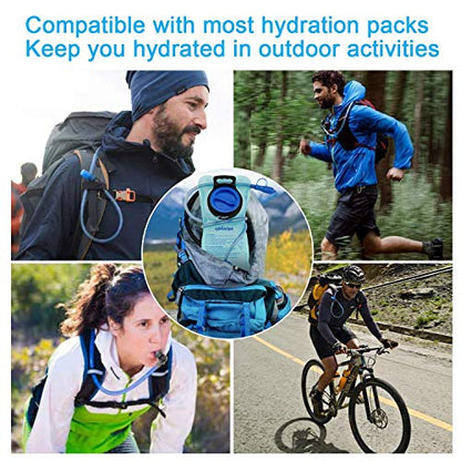 Hydration Bladder 2L-3L with Cleaning Brush - Wide Opening, Leak Proof Water Reservoir for Hiking Cycling Running Camping Backpack - BPA Free - size: 2L-Blue
