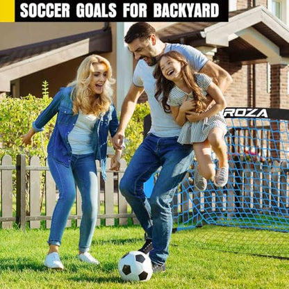 Soccer Goal, Kids Soccer Goals for Backyard Set, Pop Up Soccer Net - color: Black Blue, size: 6 ft x 4 ft