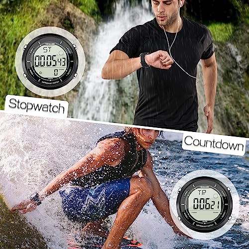 Swimming and Diving Wristwatch 10 ATM Waterproof Sports Watchwith Multiple Functions of Alarm Clock, Stopwatch, Countdown, Dual Time, 12 and 24 Hour Format Switchable, Silicone Band