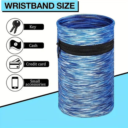 1 Pocket Wrist Wallet Wrist Cell Phone Holder, Ankle Wallet, Sweat Bands, Armband, Hidden Pouch, Wristlet Wallet for Travel, Outdoor Sports Running,Blue - color: Blue