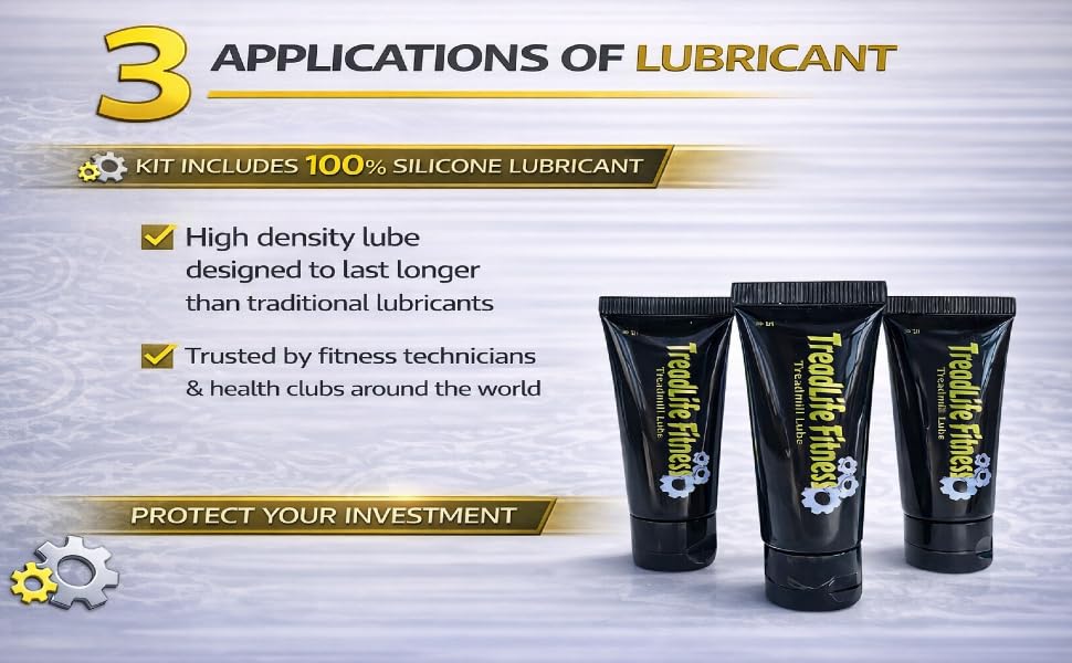 Treadmill Lubrication Kit - 3 Lube Applications - 22" Applicator Wand - Instructions