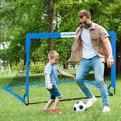 VAVOSPORT Kids Soccer Goals for Backyard Set of 2,Soccer Training Equipment - color: 4-Blue, style: 5 ft x 3.6 ft