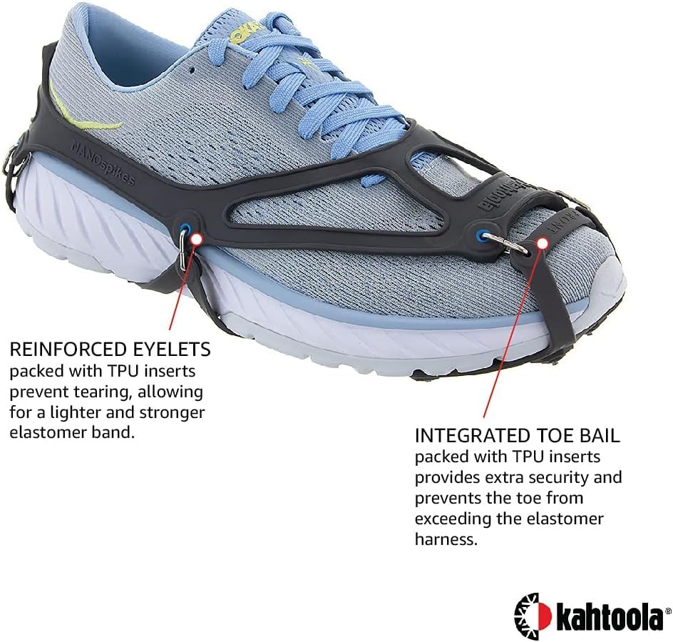 Kahtoola 1st Gen NANOspikes Footwear Traction for ICY Winter Road Running & Walking - color: Charcoal, size: Large