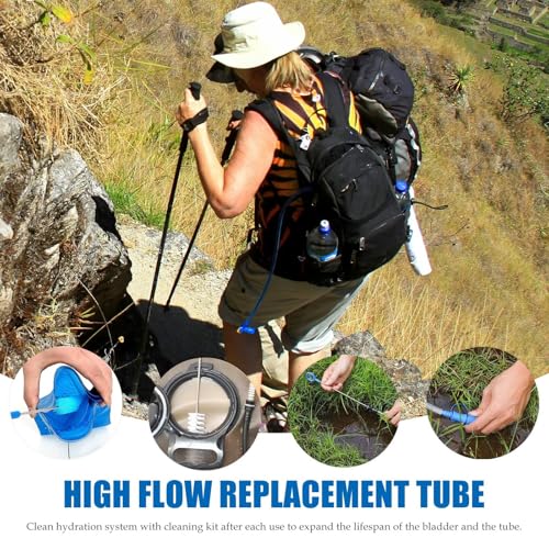 High Flow Blue Replacement Tube with Cleaner Brush (38.5in/978mm), for Hydration Reservoirs