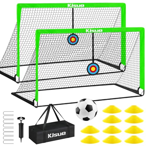 Soccer Goal, Kids Soccer Goals for Backyard Set of 2, Pop Up Soccer Net - color: Green, size: 4X3 FT