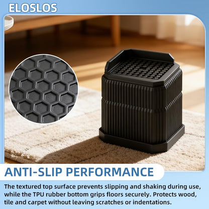 4 Pack Stackable Treadmill Riser Blocks, for Gym and Home Use - color: Black, size: 2 layer(3nches)