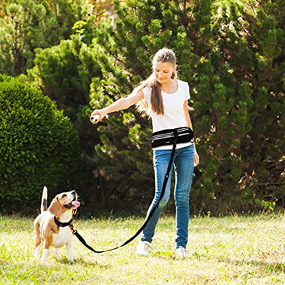 Kruz Hands Free Dog Leash (Waist 26”- 48”, Leash- 1”x 5ft) Premium Waist Belt for Walking, Running & Hike Bungee with Dual Handles, Adjustable Fit, Reflective Safety Design for Large Dogs (Turquoise) - color: Turquoise