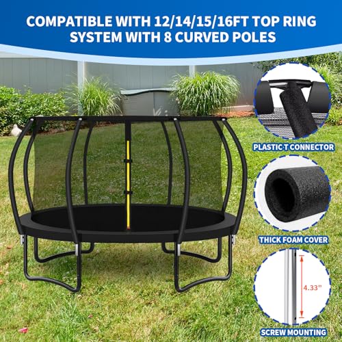 8 Pcs Trampoline Curved Pole Replacement with Mounting Hardware