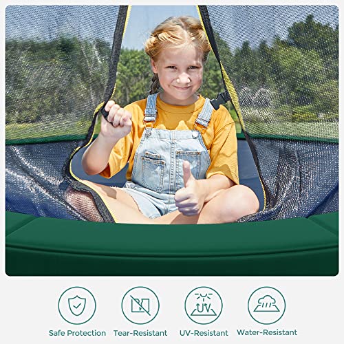 SONGMICS Replacement Trampoline Safety Pad Mat, 10ft 12ft 14ft 15ft Standard Size, Spring Cover, UV-Resistant, Tear-Resistant, Edge Protection - color: Dark Green, size: 14FT, style: Removable