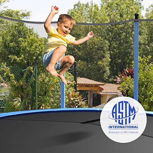 GYMAX Trampoline, 8FT 10FT 12FT 14FT 15FT 16FT Recreational Trampolines w/Safety Enclosure Net & Ladder - ASTM Certificated, Outdoor Trampoline for Kids and Adults - style: Internal-Net 14FT