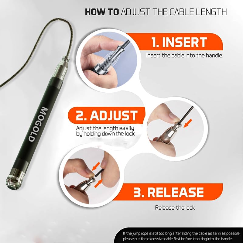 2-in-1 Speed Rope: 2mm for Boxing/MMA & 3mm for CrossFit - Tool-Free Adjustable Cable System with Dual Bearings - Sweatproof Hybrid Grip for High-Intensity Training - color: Black