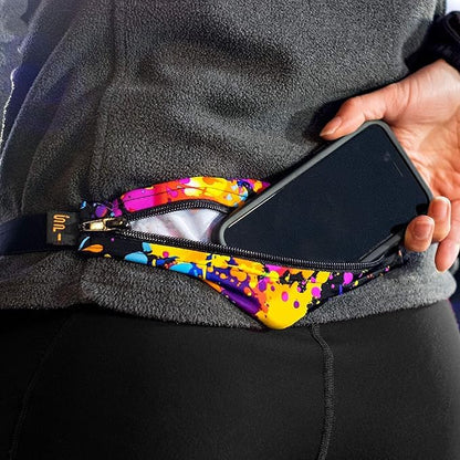 SPIbelt Running Belt Original Monochromatic, Women Men, Phone Holder for Running, Running Fanny Pack, Holder for Phone, Running Waist Pack, Adjustable Waist, [Fits All Phones]. White w/White Zipper - color: White/White Zipper