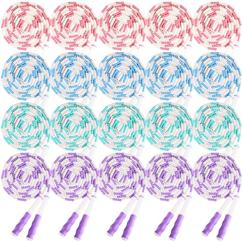 Yunsailing Jump Ropes, 9.2 Ft Adjustable Beaded Rope - color: Light Color