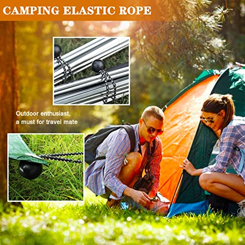 50 Pack 6 Inch Bungee Cords，Bungee Balls, Bungee Cords with Balls,Elastic String Ties for Camping, Tents, Tarp, Canopy Shelter, Wall Pipe,Holding Wire and UV Resistant,Tarp tie Down
