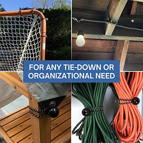 Kotap BB-6B Ball Bungee Cord, Heavy-Duty & Versatile, Indoor & Outdoor, Tarp Tie-Down, Organize & Secure, 6-Inch, Black, 50 Pack - size: 6 Inch, style: 50-Pack