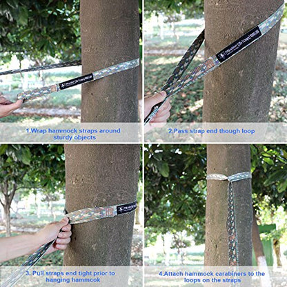 pys XL Hammock Straps - 20ft Camo Tree Straps, 20+1 Adjustable Loops, 2 Carabiners Included with 1000lbs Fit for Any Hammocks, Perfect for Hiking and Backpacking - color: Camo,20+1