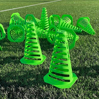 QUICKPLAY Slotted Collapsible Training Cones Set of 10-9in Markers