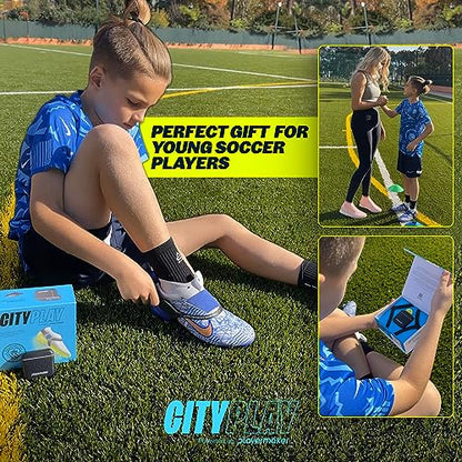 Playermaker CITYPLAY Soccer Tracker Kit Medium + White Medium Straps, Smart Soccer Tracker for Cleats, Track 25+ Technical & Physical Metrics, Advanced Than GPS