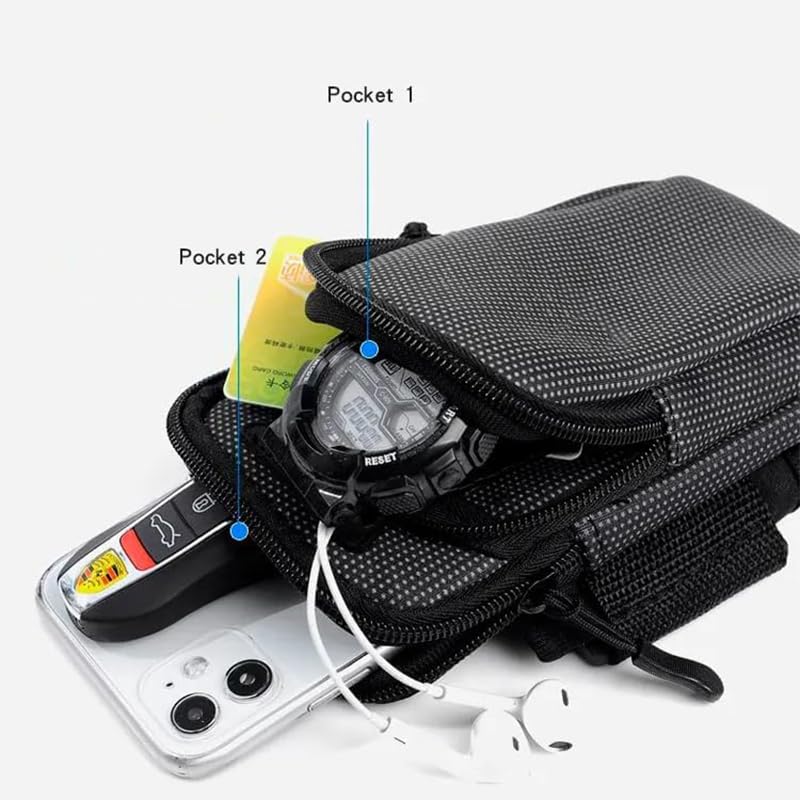 Sports Armband Phone Holder Sweatproof Large Capacity Arm Band for Jogging Running Walking Smart Phone Holder Armband (Black)