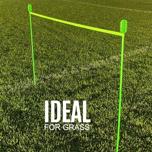 QUICKPLAY Pro Agility Poles Set of 10 - Adjustable 3ft to 6ft - size: Set of 10 Agility Poles + set of 5 base weights