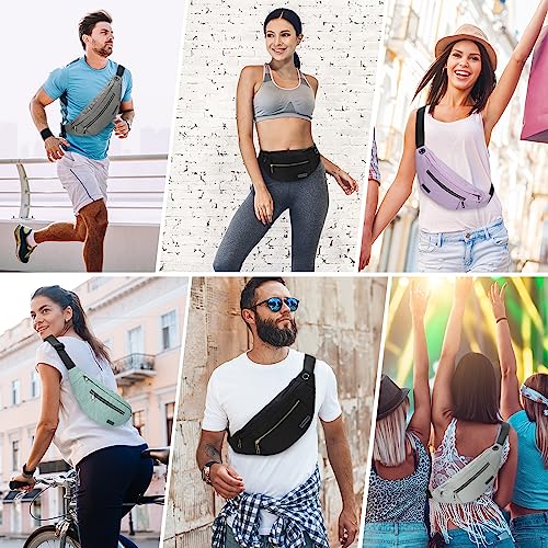 Fashion Cross body Fanny Pack Shoulder Bag for Women Men with Gold Zipper - color: Black(upgrade Fabric Gold Metal Zipper)